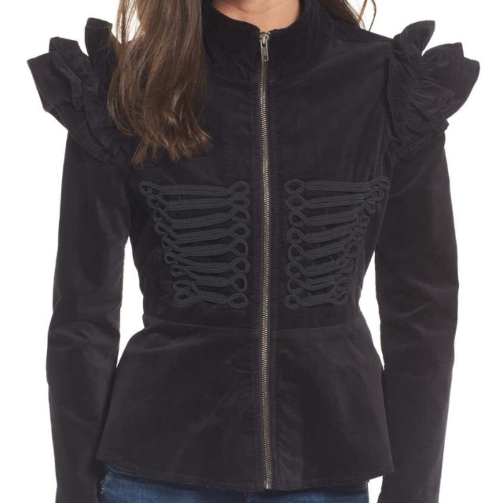 NWT BP Ruffle Peplum Band Jacket